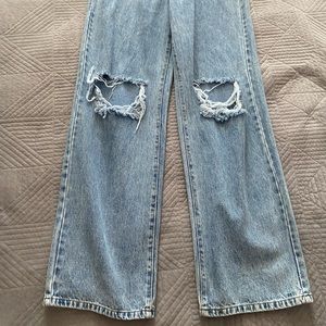 Wide Leg Ripped Jeans